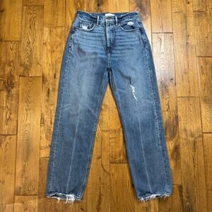 LOFT Jeans Size 25/0 Womens The 90's High Waist Straight Med Wash Denim
